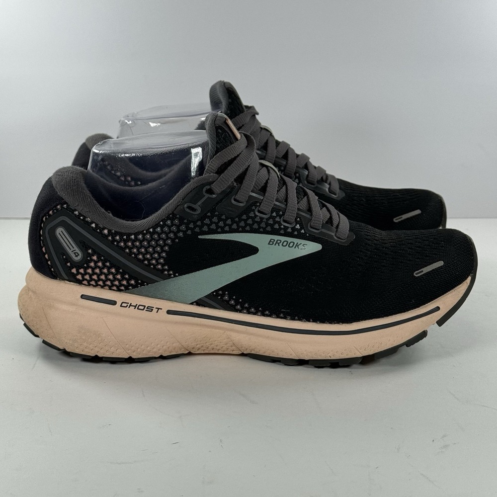 Brooks Ghost 14‎ Black Peach Athletic Running Shoes Sneakers Women's Size 8 B